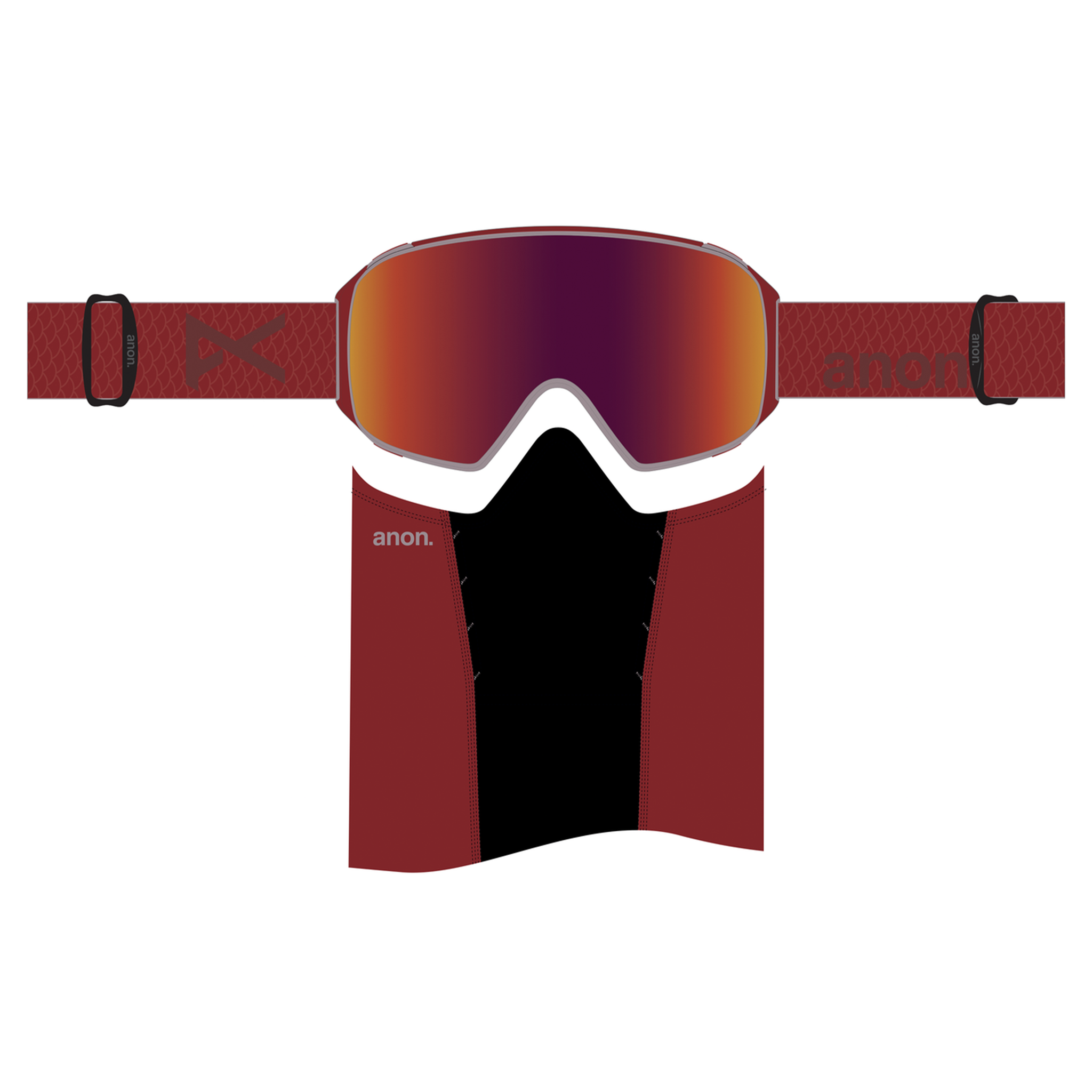 ANON M4 TORIC GOGGLES - MARS/PERCEIVE SUNNY RED (LOW BRIDGE) +MFI MASK + SPARE LENS
