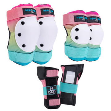 Triple 8 Saver Series 3 Pack: Wrist Elbow Knee Pad Set - Shaved Ice