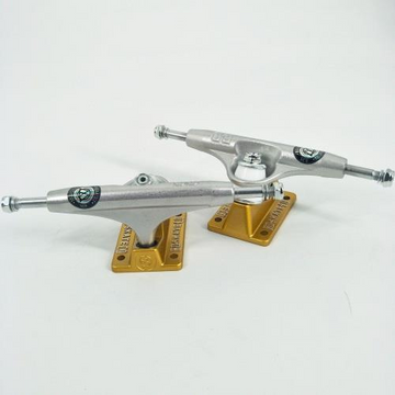 BD Skate Co Polished Hanger and Gold Base 5.25" Hollow Kingpin Light Trucks