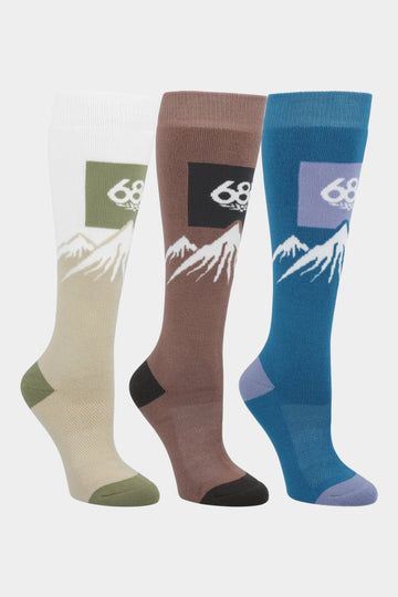 686 WOMEN'S SNOW CAPS SOCK 3-PACK