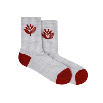 Magenta Plant Socks Ash/Red