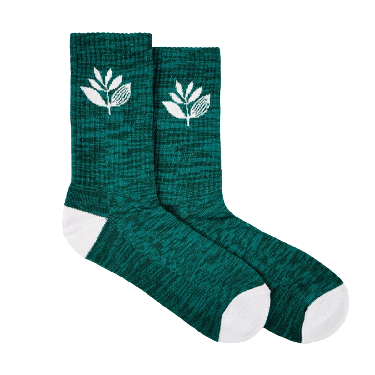 Magenta Plant Socks Green