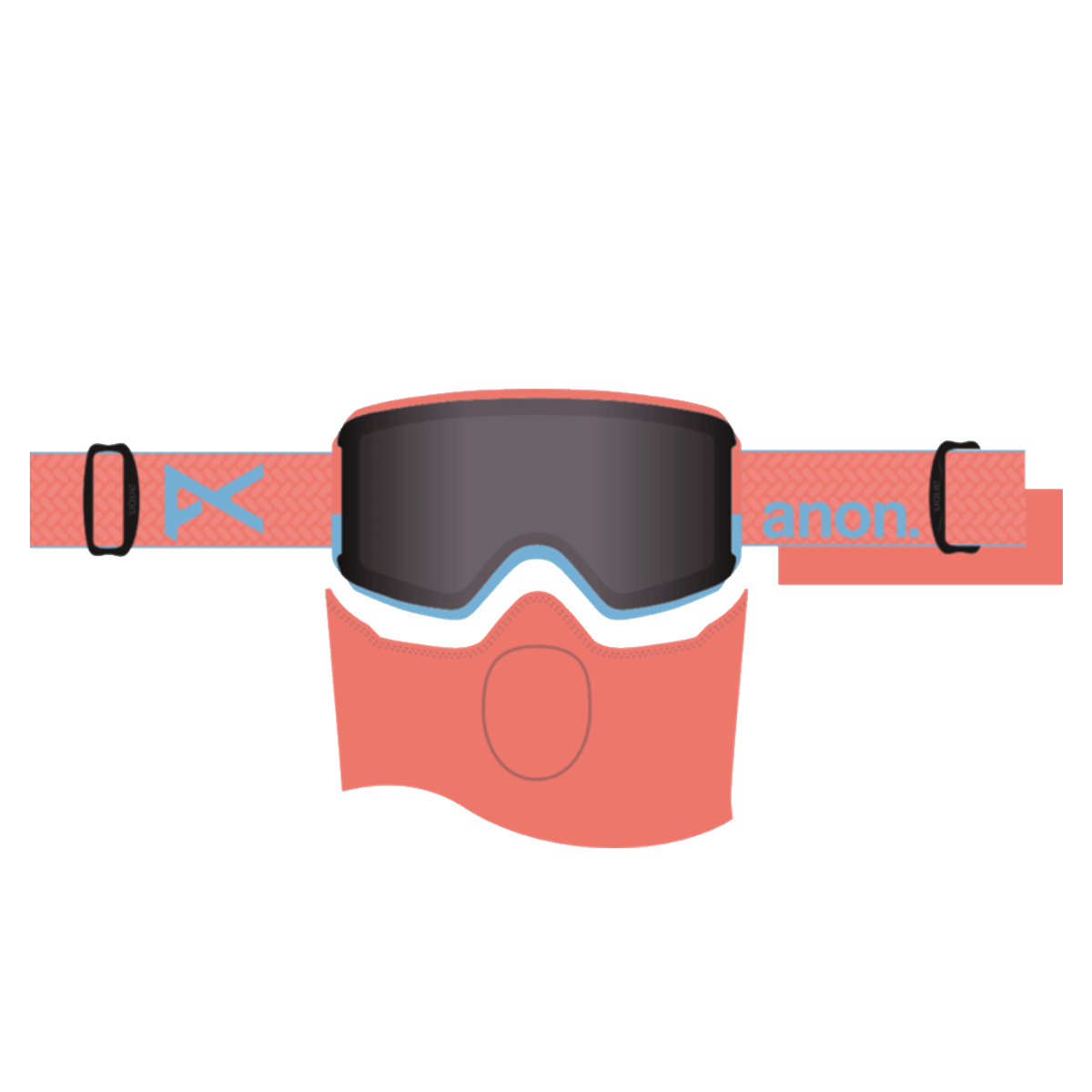 ANON WM3 GOGGLES (LOW BRIDGE) + MFI  MASK + BONUS LENS - PEACH ECHO PERCEIVE SUNNY ONYX