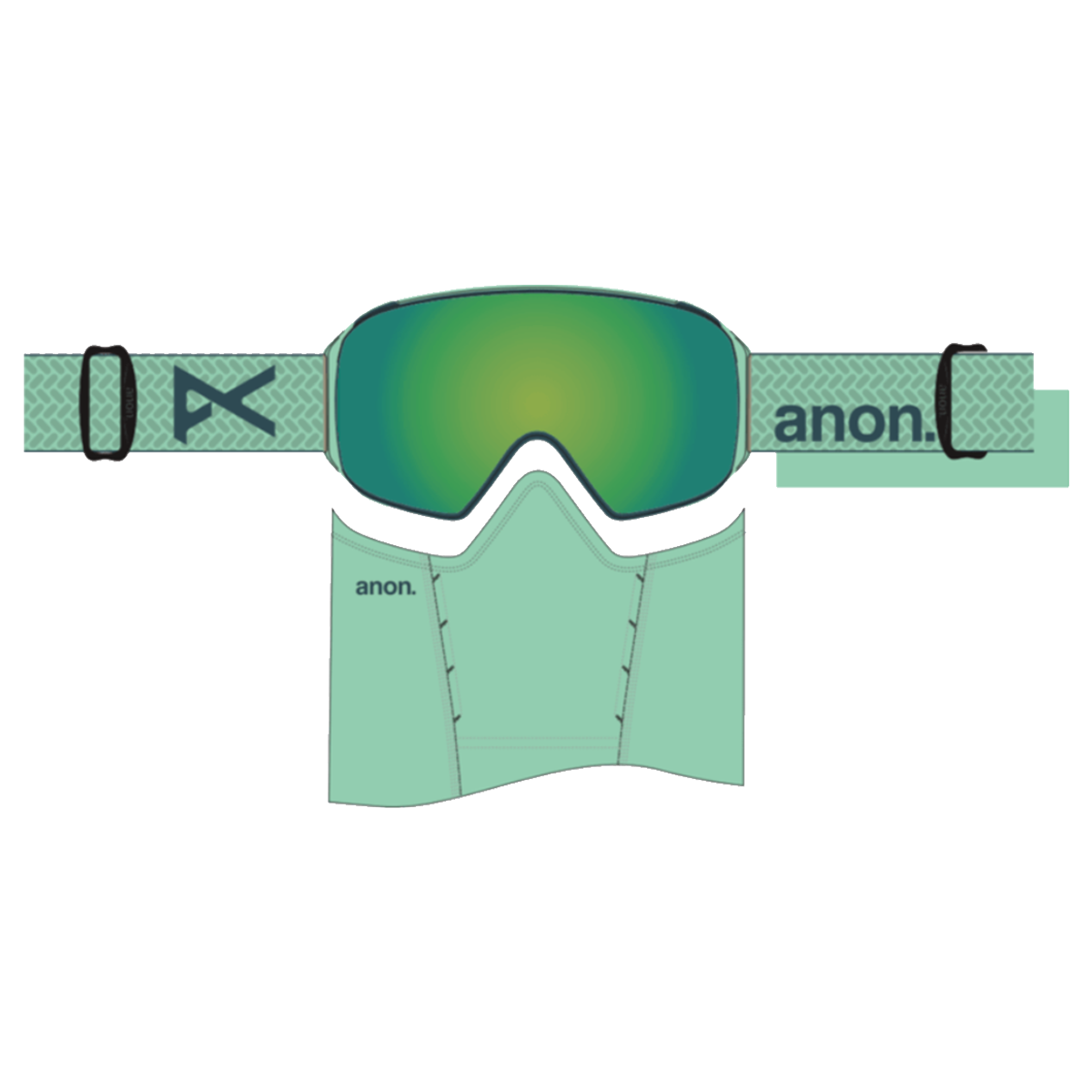 ANON M4 GOGGLES CYLINDRICAL (LOW BRIDGE) - POWDER MINT PERCEIVE VARIABLE GREEN