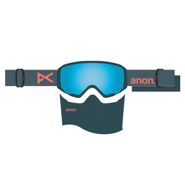 ANON WM1 GOGGLES (LOW BRIDGE) + MFI MASK + BONUS LENS - DEEP EMERALD PERCEIVE VARIABLE BLUE