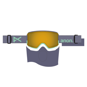 ANON WM3 GOGGLES (LOW BRIDGE) + MFI  MASK + BONUS LENS - PURPLE PERCEIVE SUNNY BRONZE