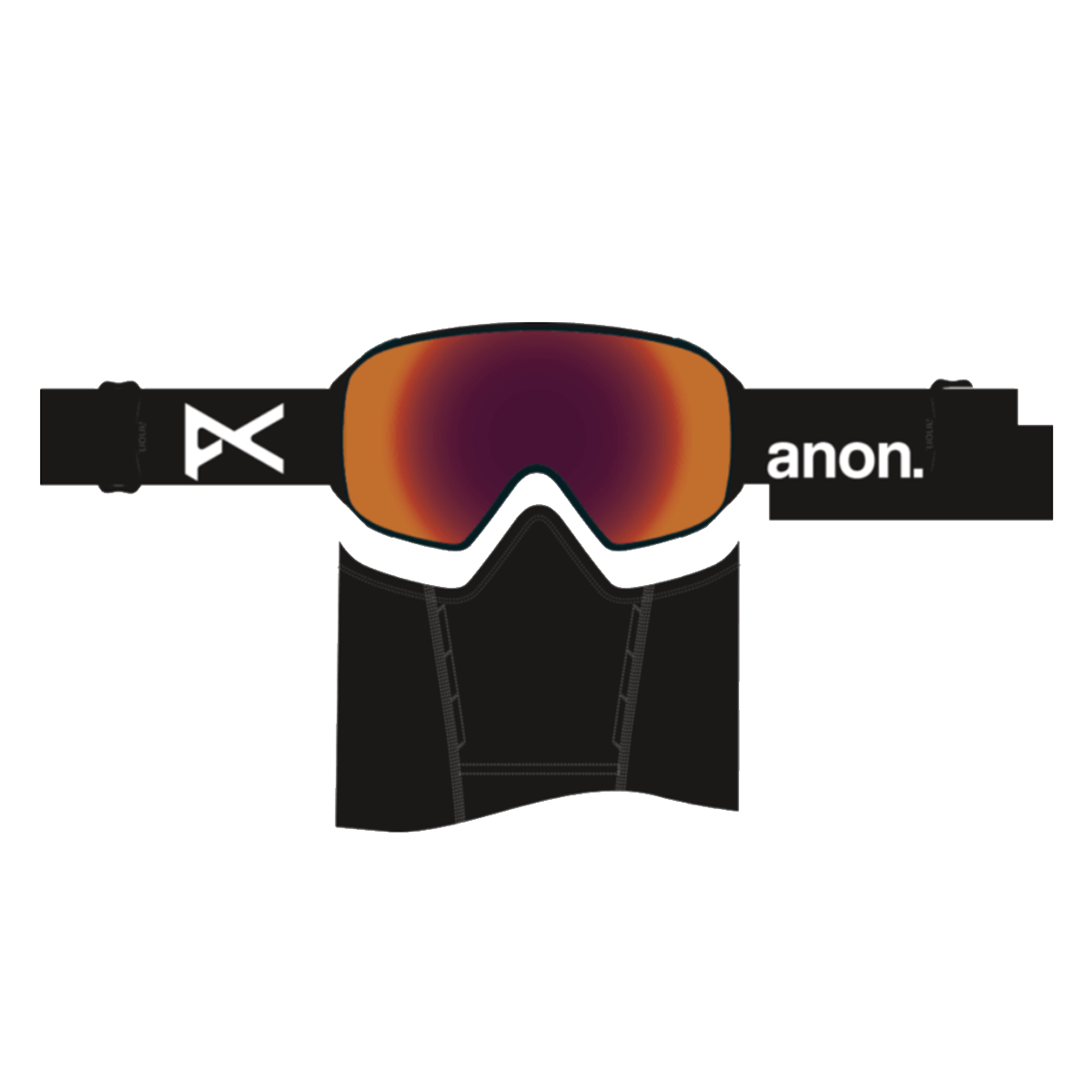 ANON M4 GOGGLES CYLINDRICAL (LOW BRIDGE) - BLACK PERCEIVE SUNNY RED