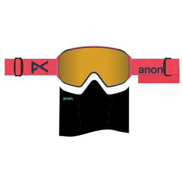 ANON M4 CYLINDRICAL GOGGLES - CORAL/PERCEIVE SUNNY BRONZE (LOW BRIDGE) +MFI MASK + SPARE LENS