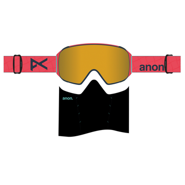 ANON M4S CYLINDRICAL GOGGLES - CORAL/PERCEIVE SUNNY BRONZE (LOW BRIDGE) +MFI MASK + SPARE LENS