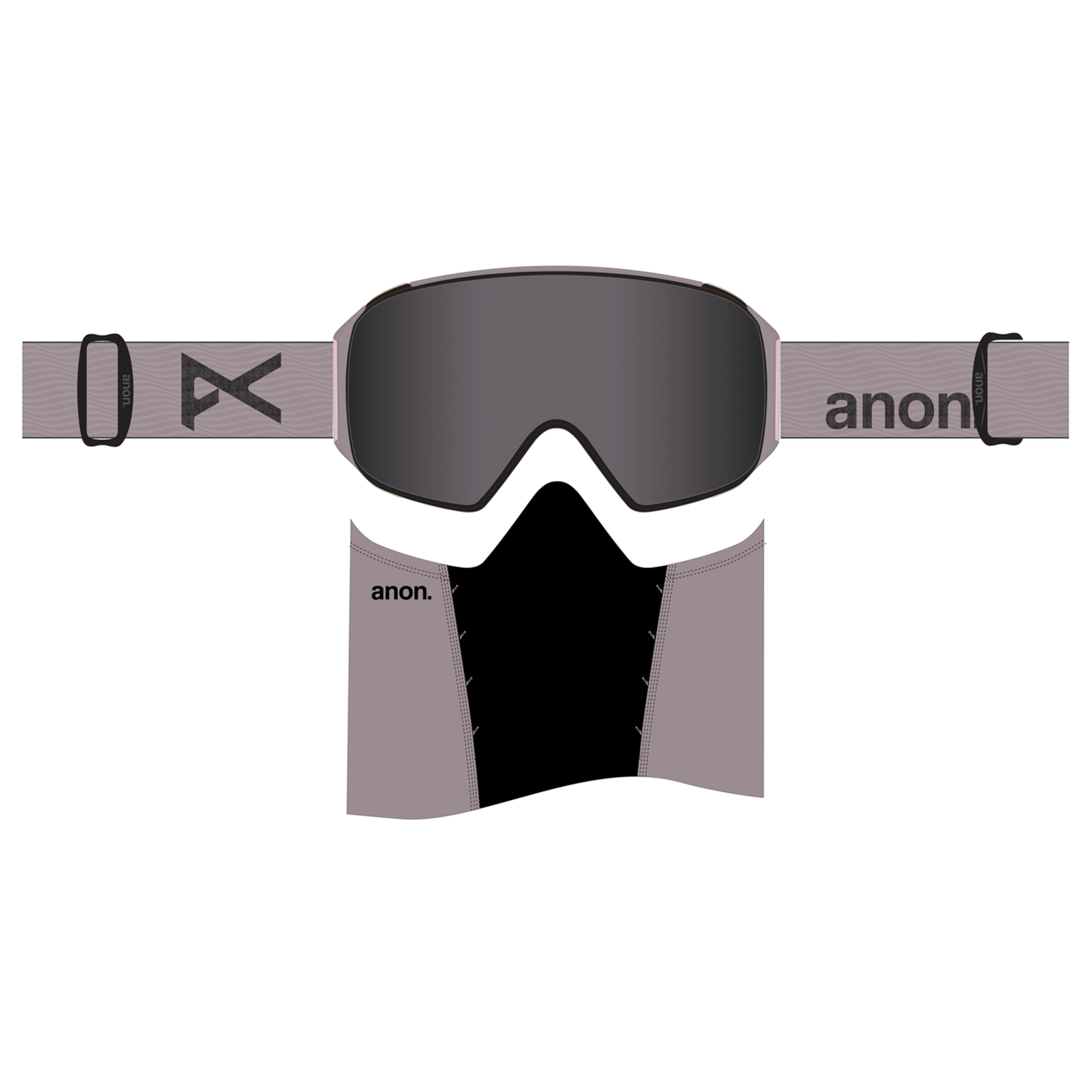 ANON M4S CYLINDRICAL GOGGLES - ELDERBERRY/PERCEIVE SUNNY ONYX (LOW BRIDGE) +MFI MASK + SPARE LENS