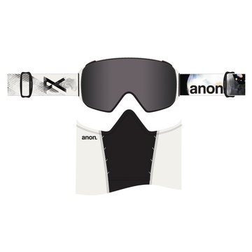 ANON M4S CYLINDRICAL GOGGLES - FLIGHT ATTENDANT/PERCEIVE SUNNY ONYX (LOW BRIDGE) +MFI MASK + SPARE LENS