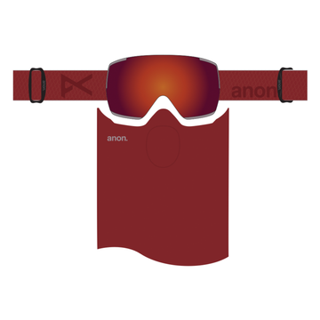 ANON M5 GOGGLES - MARS/PERCEIVE SUNNY RED (LOW BRIDGE) +MFI MASK + SPARE LENS