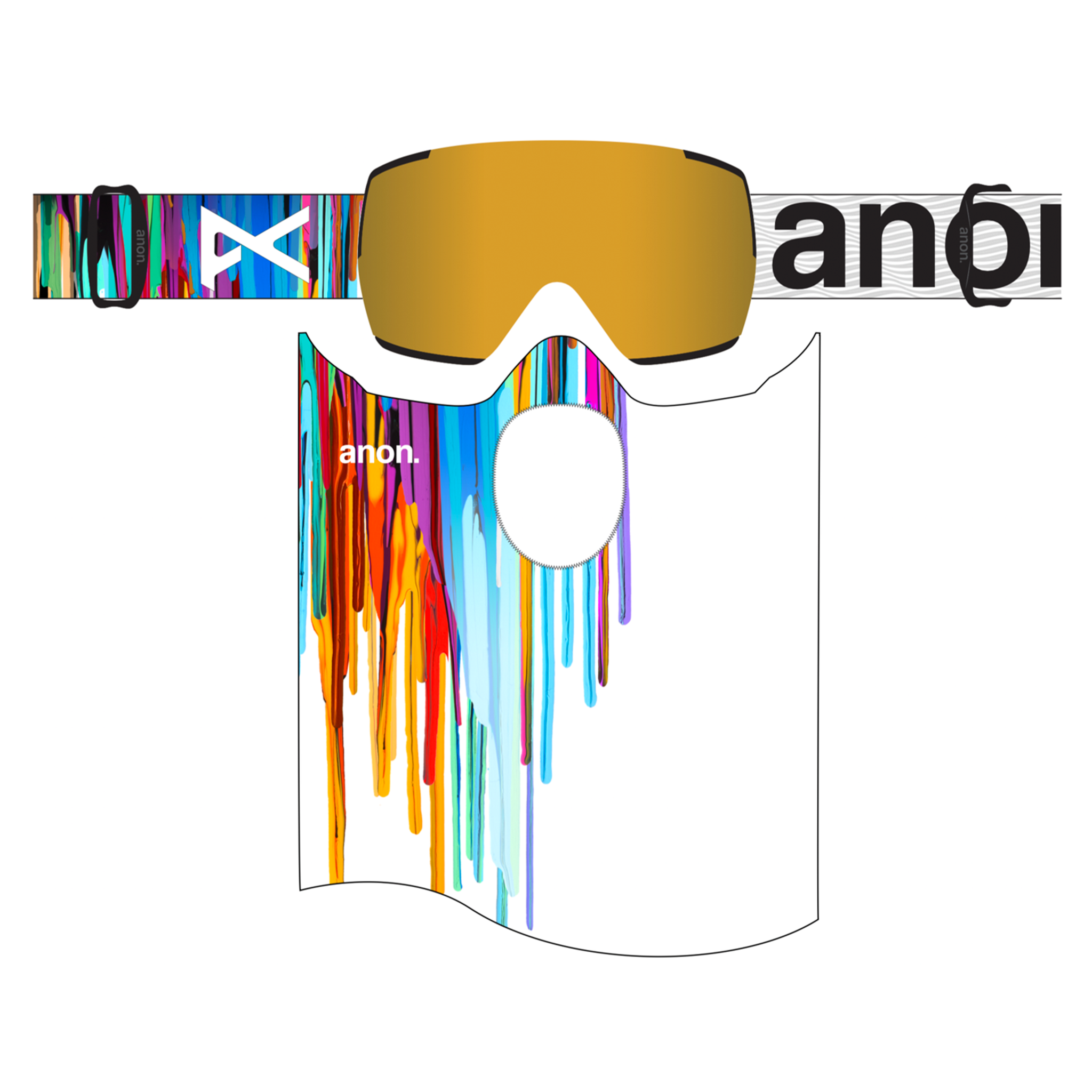 ANON M5S GOGGLES - FEELGOOD/PERCEIVE SUNNY BRONZE (LOW BRIDGE) +MFI MASK + SPARE LENS