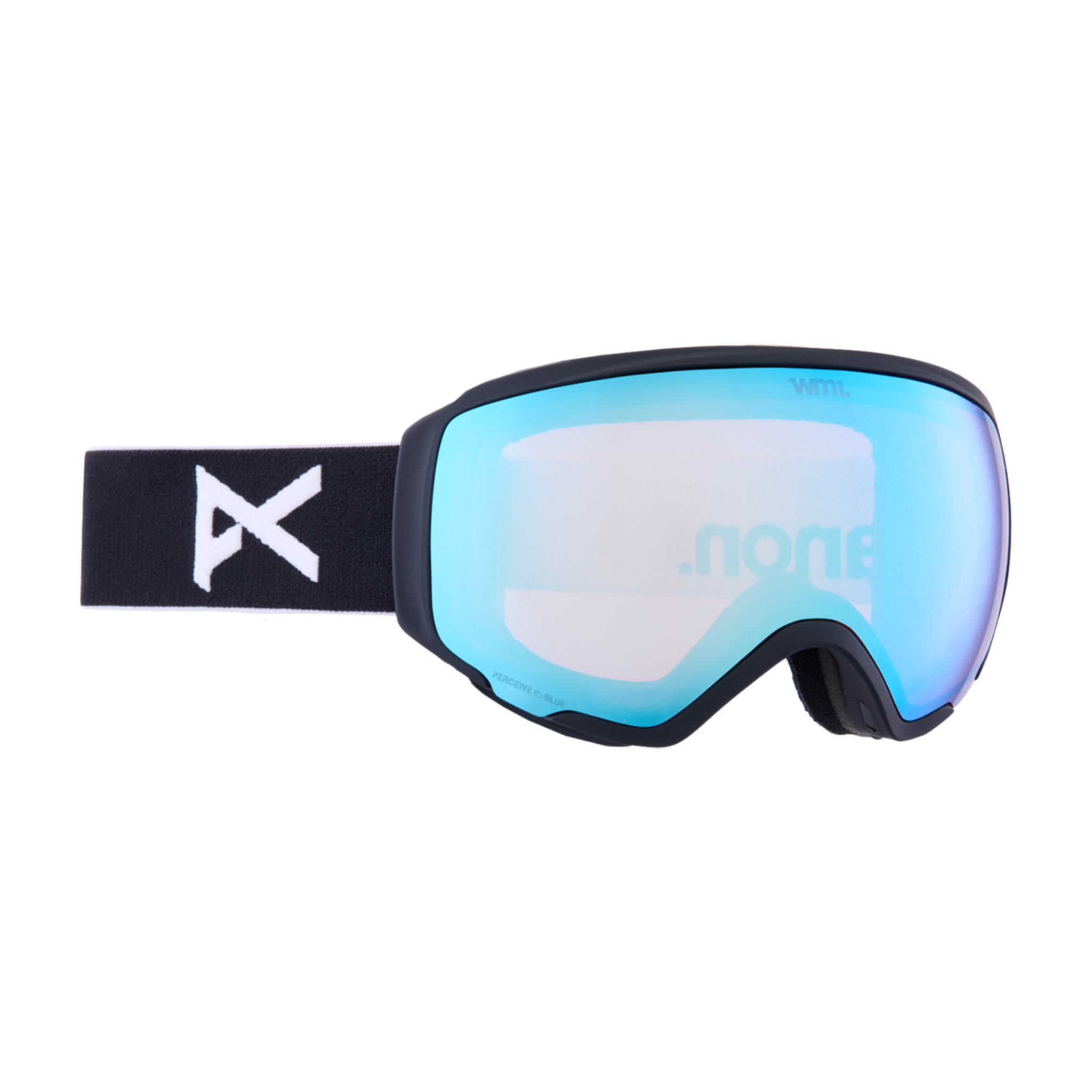 ANON WM1 WOMENS MFI GOGGLES - BLACK/PERCEIVE VARIABLE BLUE (LOW BRIDGE) +MFI MASK + SPARE LENS