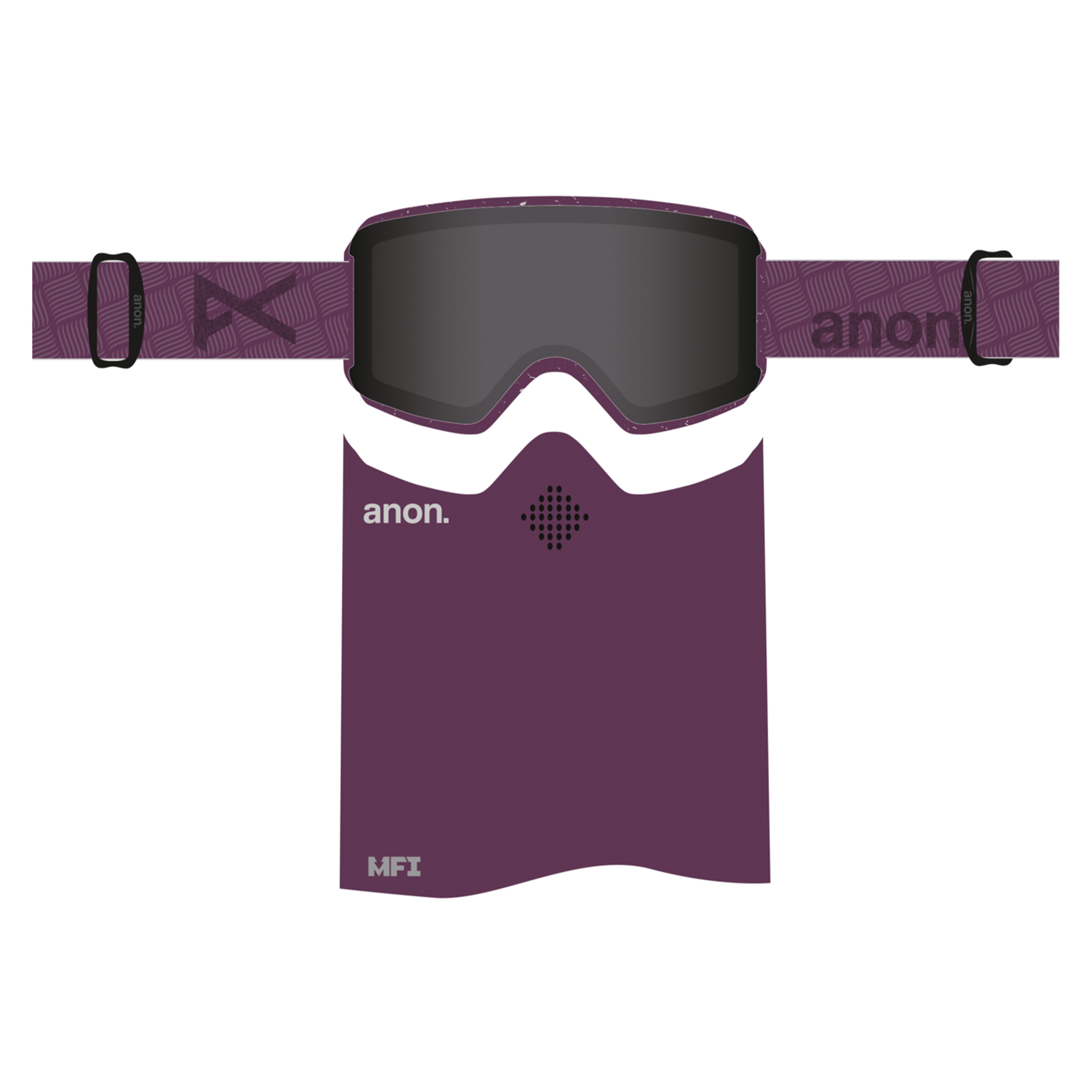 ANON WM3 WOMENS MFI GOGGLES - GRAPE/PERCEIVE SUNNY ONYX (LOW BRIDGE) +MFI MASK + SPARE LENS