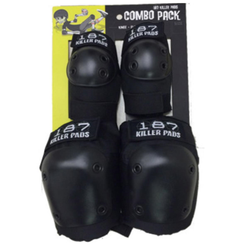 187 Killer Pads Fly Knee & Elbow Pad Combo Pack - Black