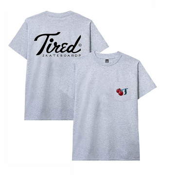 Tired Skateboards CHERISE POCKET Short Sleeve T-shirt (Heather Grey)