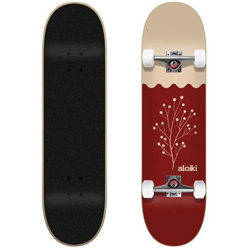 Aloiki Red Leaf 7.75" Skateboard Complete