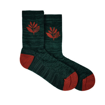 Magenta Plant Socks Green